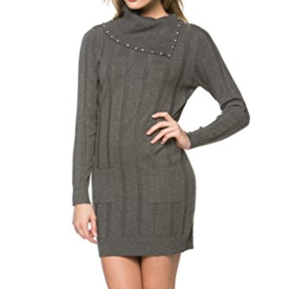 Embellished Rhinestone Solid Color Knit Striped